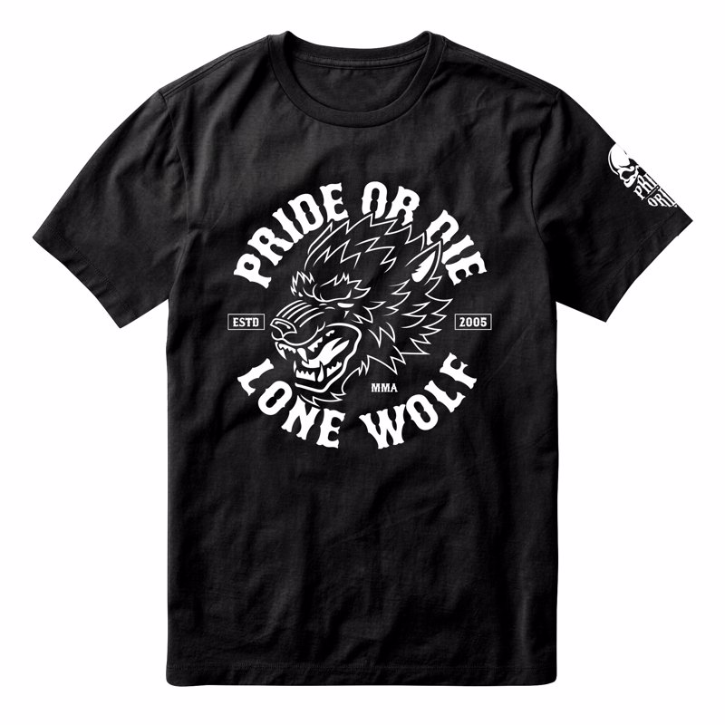 PRiDEorDiE lone wolf T-Shirt -black